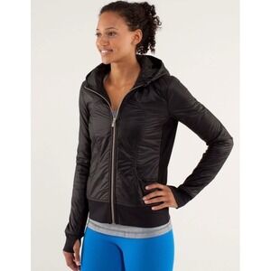 Lululemon Uba Hoodie Jacket *Lux, Black Windbreaker, Size 2